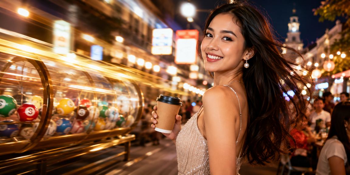 Pengguna dax89 mengecek info bonus lotre dan permainan sambil minum kopi